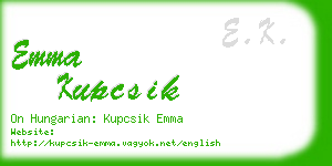 emma kupcsik business card